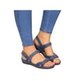 thumbnail image 1 of Eloshman Womens Summer Sandals Ladies Ankle Strap Flat Slippers Beach Dress Fashion Shoes Size 8, 1 of 3