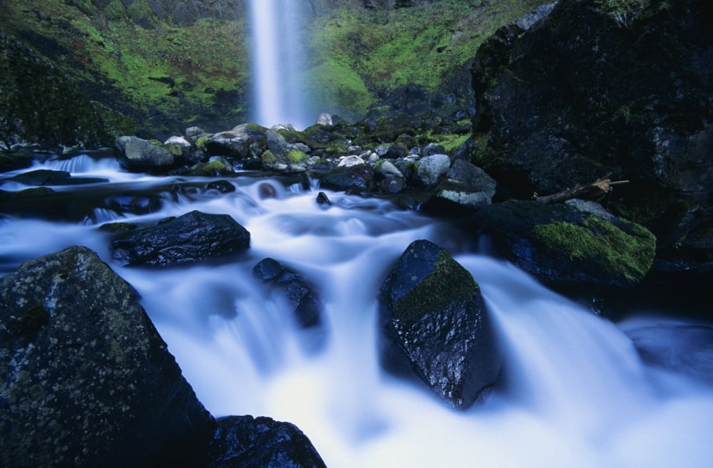 Elowah Falls Columbia River Gorge Oregon Usa Canvas Art - Bilderbuch Design Pics (36 x 22)