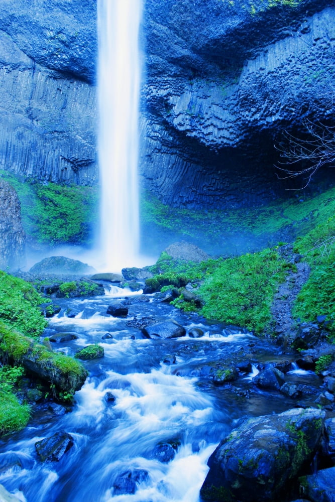 Elowah Falls Oregon Usa Canvas Art - Christine Mariner Design Pics (11 x 17)