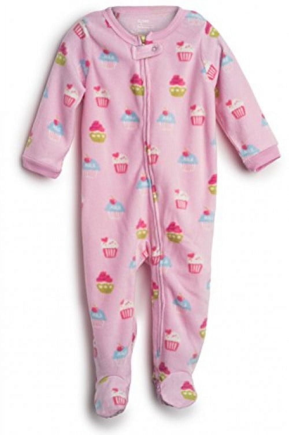 Elowel Baby Girls Footed Cupcake Pajama Sleeper Fleece 3 Toddler