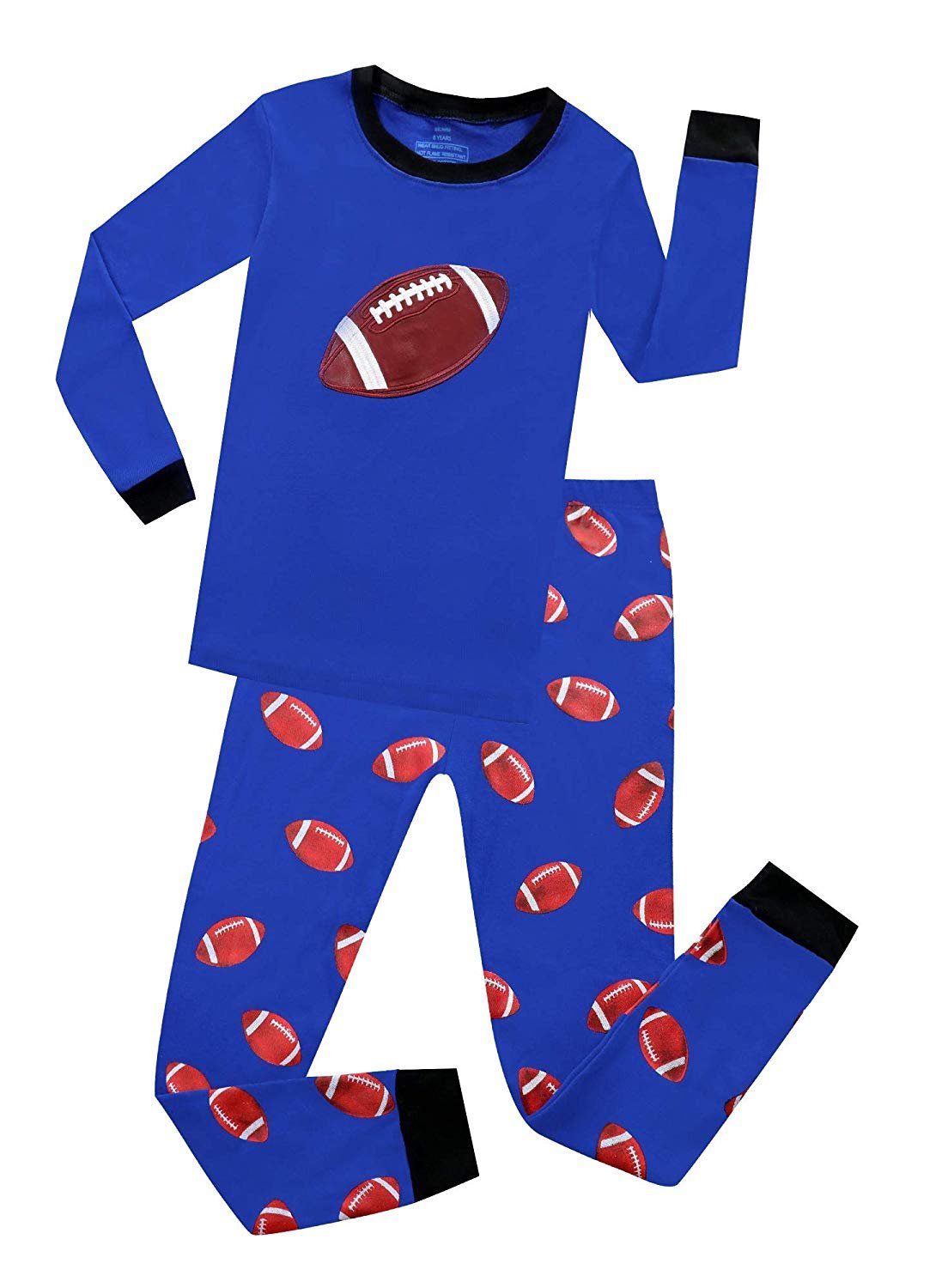 Elowel Boys Football 2-Piece Pajama Set 100% Cotton (Little & Big Boys) - image 1 of 1