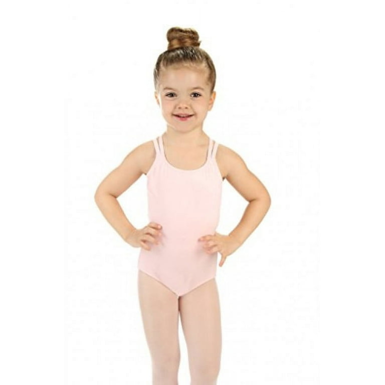 Elowel Girls' Double Strap Camisole Leotard Baby Pink (size-2-4 )