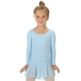 thumbnail image 1 of Elowel Girls Leotard Toddlers Long Sleeve Skirted Dress for Gymnastics Dance Ballet Light Blue Size 2-4, 1 of 7