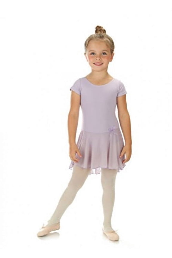 Elowel Girls' Ruffle Short Sleeve Skirted Leotard Lavender (size-2-4 )