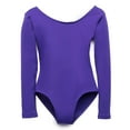 thumbnail image 1 of Elowel Girls' Team Basics Long Sleeve Leotard Purple (size-12-14), 1 of 2