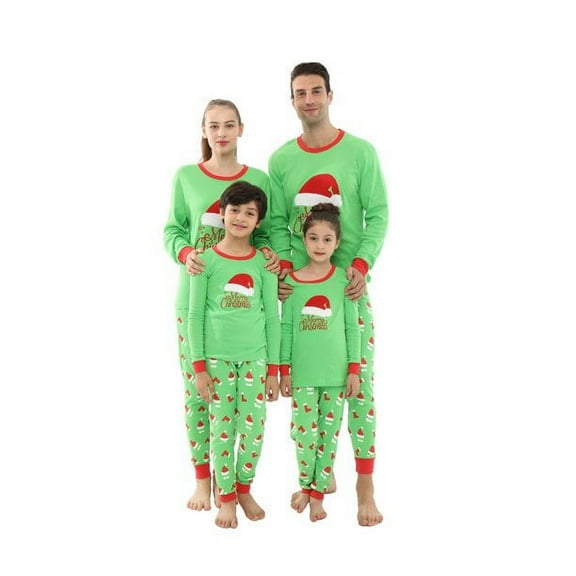 Elowel Matching Family Christmas Pajamas - Santa Hat 2-piece PJ Set