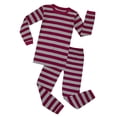 thumbnail image 1 of Elowel Pajama Set for Women and Men 2 Pack 100% Cotton Adult PJs Maroon and Gray Stripe Size M, 1 of 7