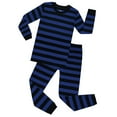 thumbnail image 1 of Elowel Pajama Set for Women and Men 2 Pack 100% Cotton Adult PJs Royal and Black Stripe Size XS, 1 of 7