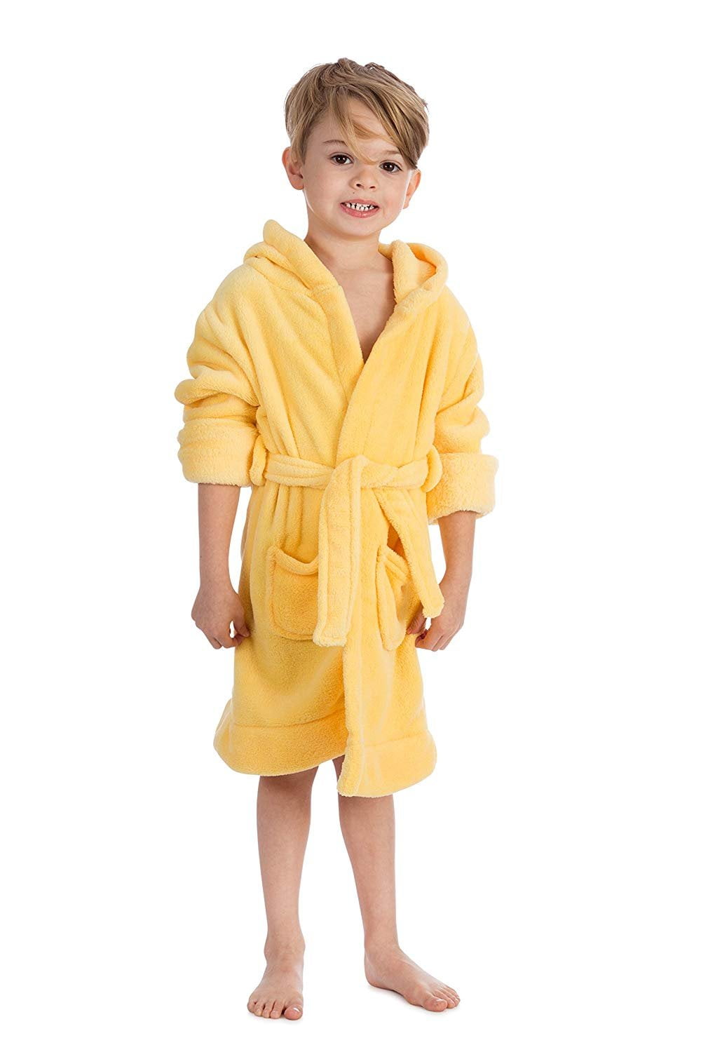 Elowel Pajamas Kids Robe with Hood for Boys and Girls Fleece Robes