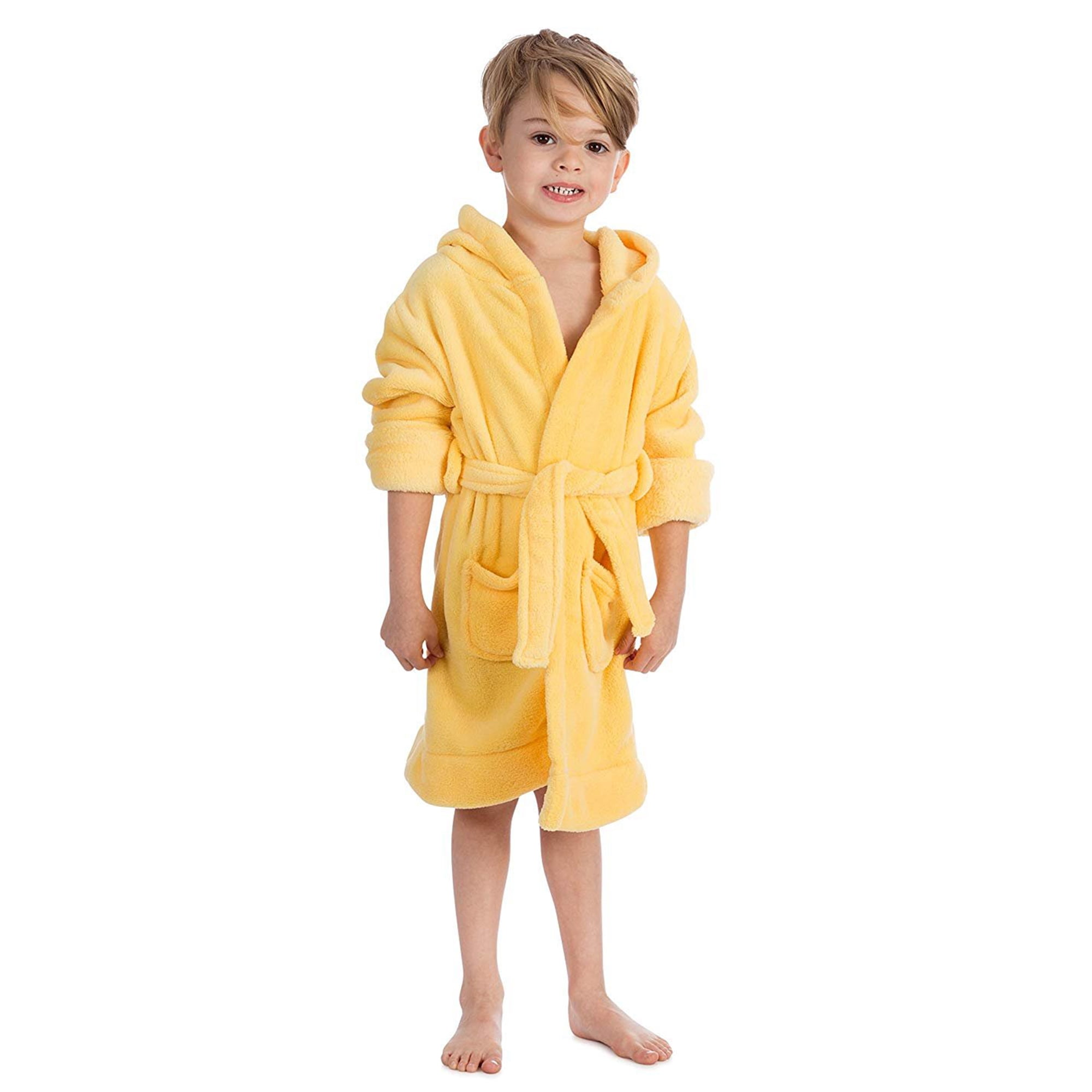 Elowel Pajamas Kids Robe with Hood for Boys and Girls Fleece Robes