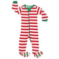 thumbnail image 1 of Elowel Striped Pajama Sleeper Set Onesie - Christmas Colors, 1 of 1