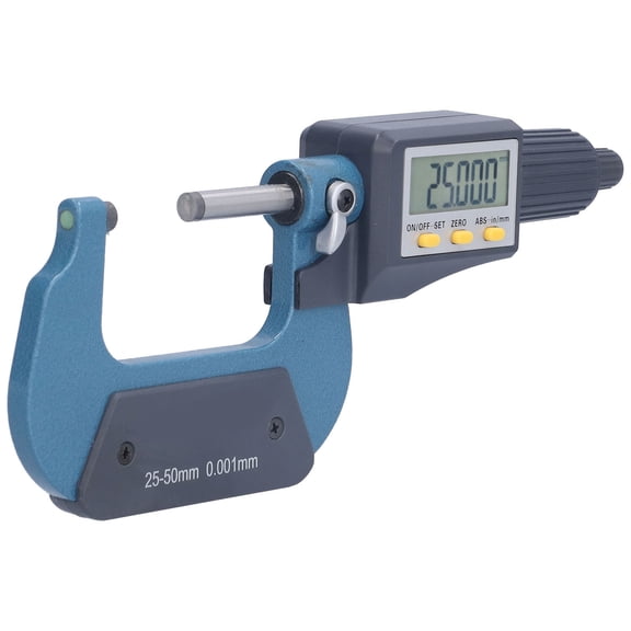 Elowen 0.00005in/0.001mm Resolution Micrometer Electronic Thickness Measuring Tool, 25-50mm Range Digital Outside Micrometer with Storage Box for Woodworking for Machinist for Industry
