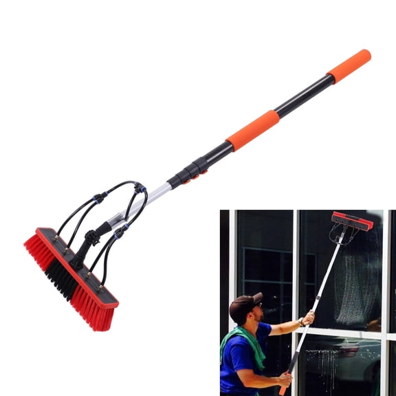 Elowen 12ft Solar Panel Cleaning Brush Kit Solar Solar Panel Cleaning Brush Kit 12ft Extendable with Telescoping Pole Soap Dispenser Water Fed Window Cleaner Tool for Roof RV Gutter Boat Deck
