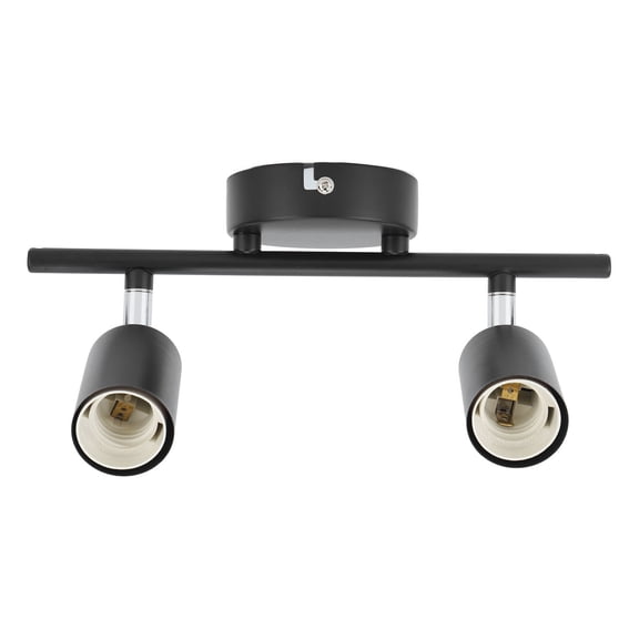 Elowen 2 Light Ceiling Track Light Holder Ceiling Track Light Holder, Rotating Ceiling Track Light Lampholder High Hardness Elegant Flush Mount Adjustable Iron ABS for E27 Bulb