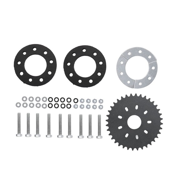 Elowen 36 Teeth Rear Sprocket 36 Teeth Flat Sprocket, Metal Alloy 9 Bolt Rear Sprocket with Adapter Mount for 2 Stroke for Motorized