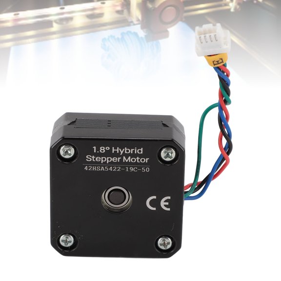 Elowen 3D Printer Extruder Stepper Motor2 Phase 1A 1.8 Degree Stepper Motor, 3D Printer Stepper Motor Metal for Repairing