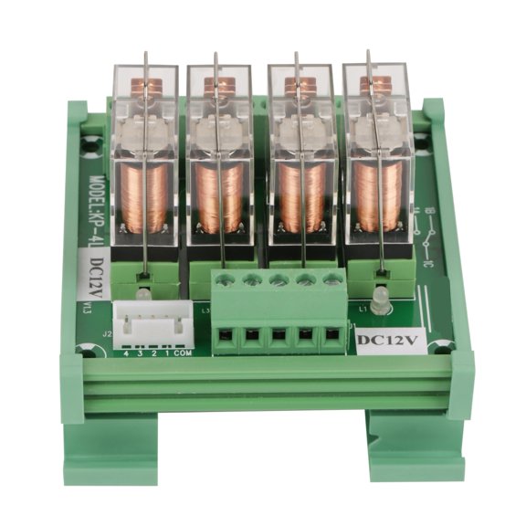 Elowen 4-channel Relay 12V Relay Module LED Power Control for PLC DIN Rail Mount