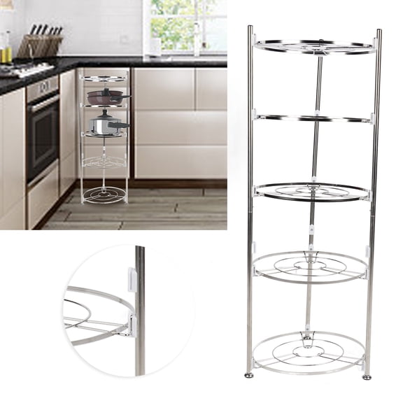 Elowen 5 Tier Kitchen Pot Storage Shelf 5 Tier Kitchen Pot Storage Shelf, Cookware Stand 5 Tier Kitchen Pot Rack for Kitchen for Balcony