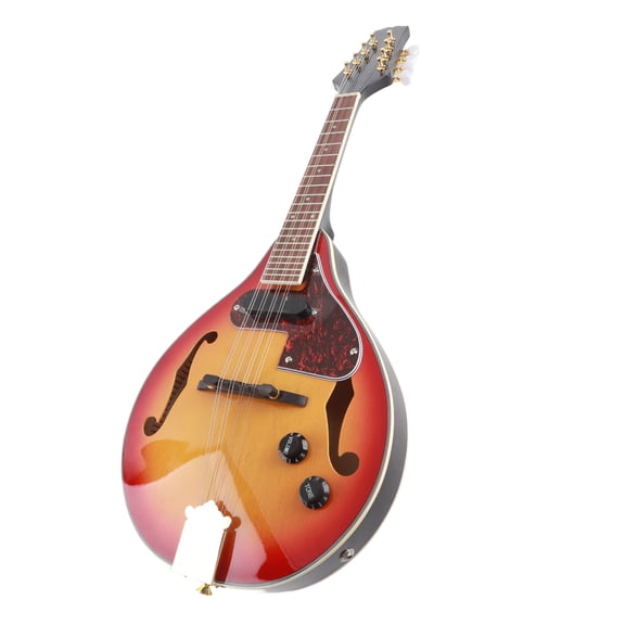Elowen 8 Strings Mandolin Mandolin Adjustable 8 String Electric A Style Mandolin Rosewood Fingerboard String Instrument with Cable Strings Cleaning Cloth