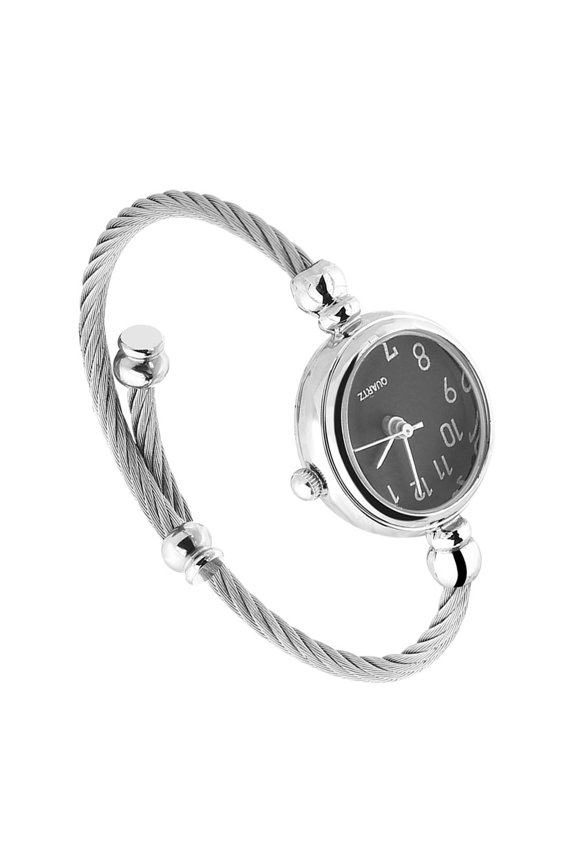 Analog Watch Quartz Alloy Strap Open Bracelet Watch for Women Roman Arabic Numerals Durable Comfortable Unique Stylish
