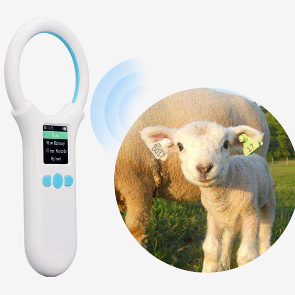 Elowen Animal Chip Reader Pet Microchip Scanner, Contactless RF Technology Portable USB Charging 134.2khz/125khz Animal Chip Reader High Brightness Screen for Livestock Farm