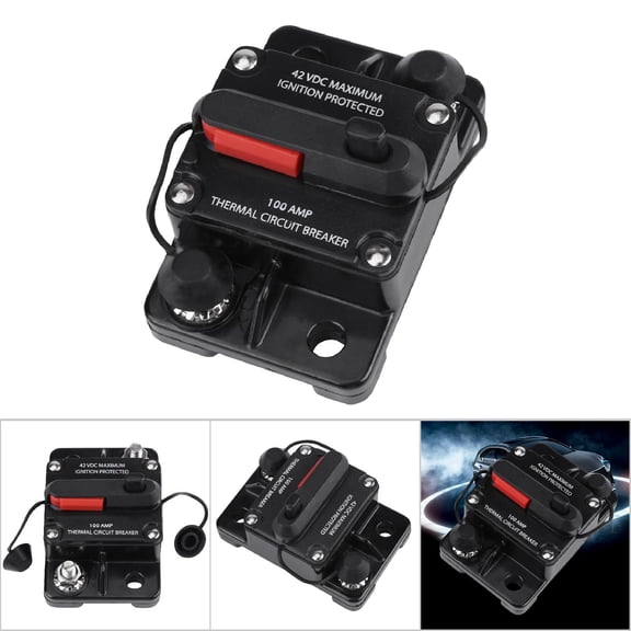 Elowen Audio Inline Circuit Breaker DC12V 42V 300A Car Stereo Audio Circuit Breaker Overload Protector waterproof black plastic