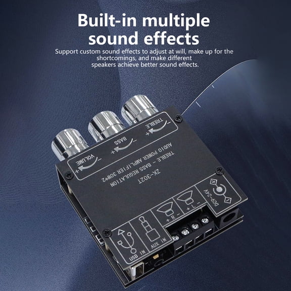 Elowen BT 5.1 ZK-302T 2.0 30WX2 BT Audio Power Amplifier High-Power Output Multiple Protections User-Friendly Design with Customizable Sound Quality Convenient U Disk Playback and Power