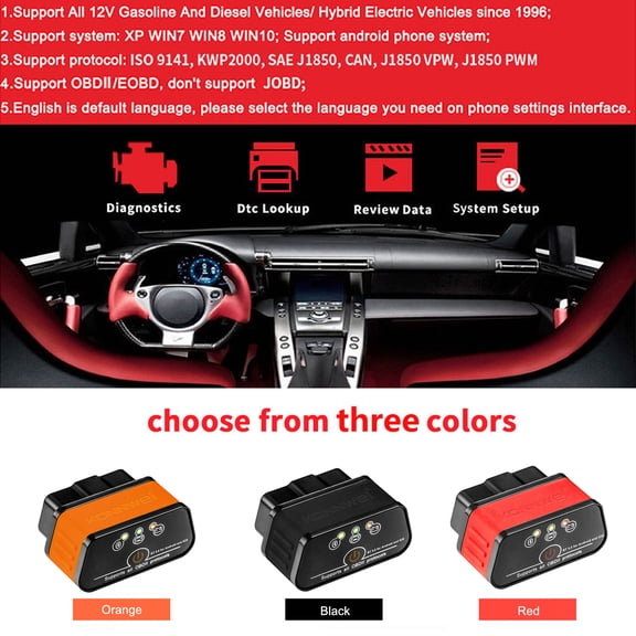 Elowen BT Wireless Auto Engine Fault Diagnostic Tester Bt KW903 BT 5.0 Wireless OBD-II Car Auto Diagnostic Scan Tools Car Detector Tester Scanner for IOS System