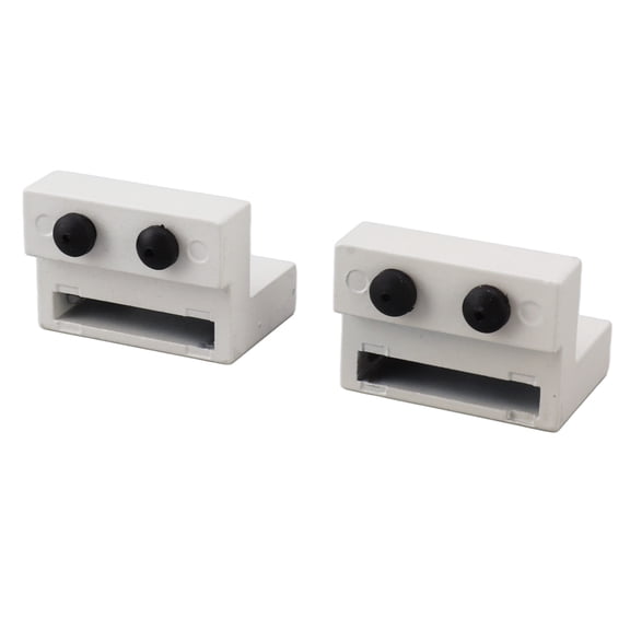Elowen Barn Door Flat Rail Roller Stops, Barn Door Stopper Super Quiet Wide Application Impact Resistance Carbon Steel and ABS White Simple Installation for Bedroom