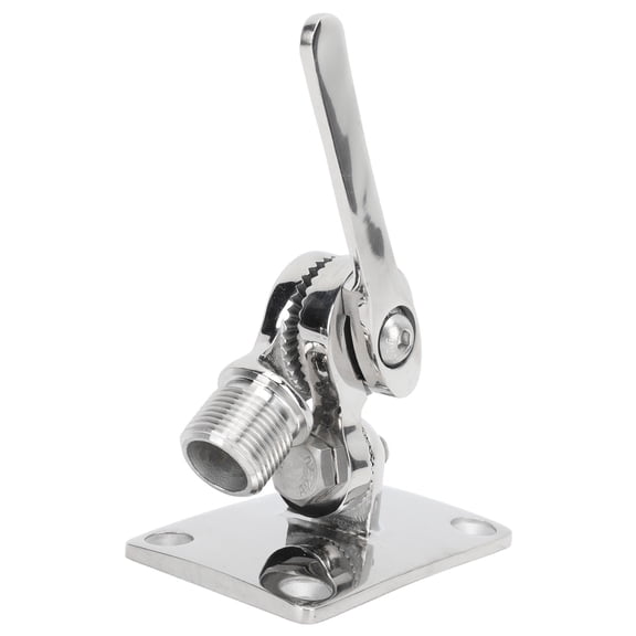 Elowen Boat VHF Antenna Base Mount Marine Grade VHF Antenna Mount, 93 X 64mm VHF Antenna Ratchet Mount 316 Stainless Steel for Boat Yacht