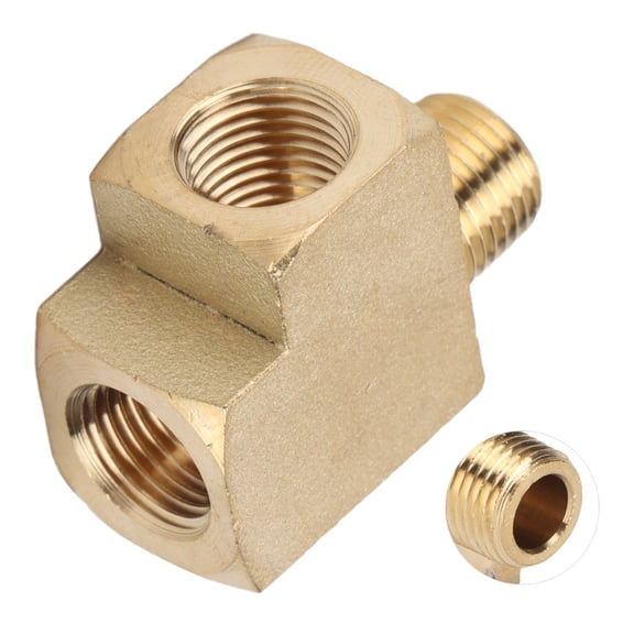 Elowen Brass Interface Thread Tee Fitting, Brass Pipe Tee 1000 PSI for Replacement