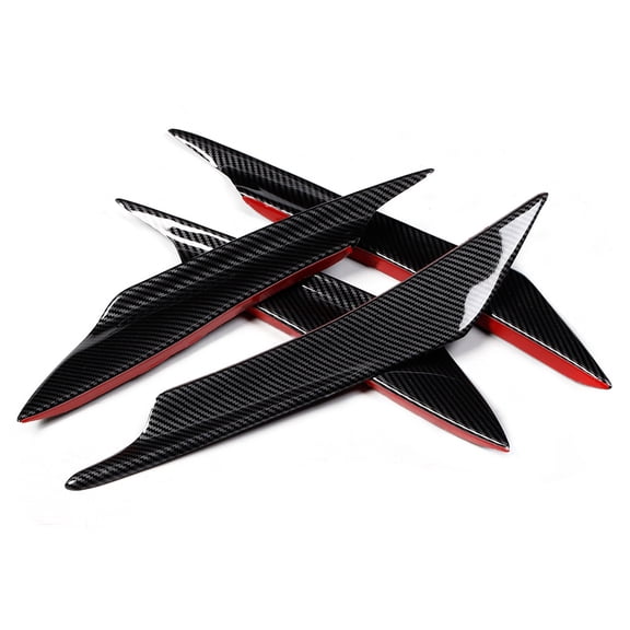Elowen Bumper Splitter Fins Deflector 4Pcs/Set Universal Carbon Fiber Style Car Front Bumper Canards Splitter Fins Deflector
