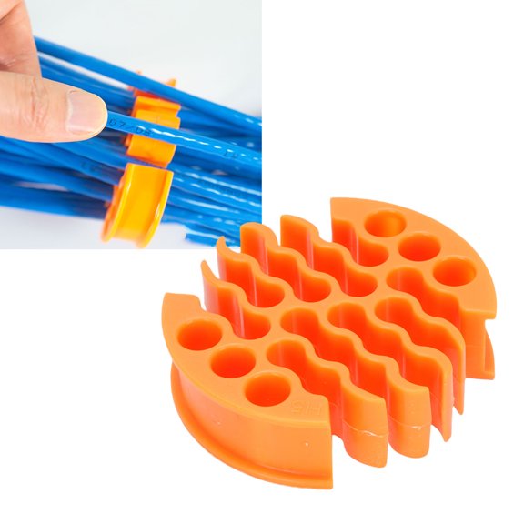 Elowen Cable Management ToolWire Management Tool, Network Cable Organizer 7 Rows 30 Holes for CAT5 CAT5E CAT6 Wires Orange CAT5 Wire
