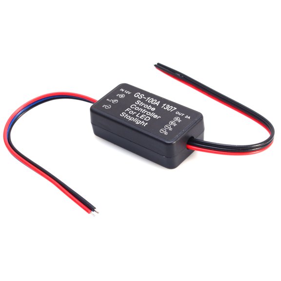 Elowen Car Flasher Module Flash Strobe Controller, Mini Size Compact Design LED Brake Stop Light Strobe Flash Module Controller for Vehicle Car GS-100A 1307
