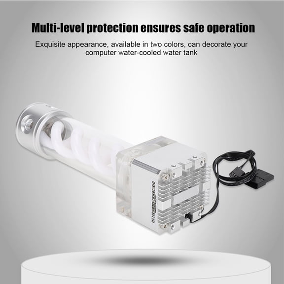 Elowen Computer Water Cooling PC Pump Reservoir Combo, 800L / H Flowing Rate Water Cooling Pump for Safe Operation for Water Cooling Systems Silver