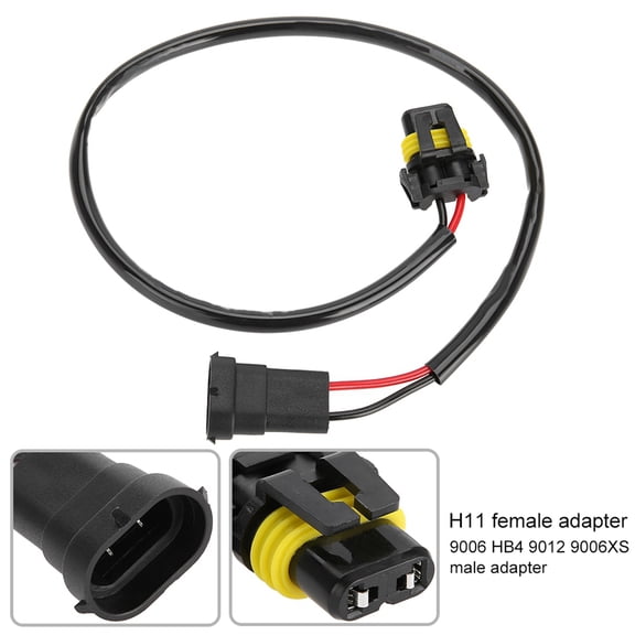 Elowen Converter Cable 2pcs H11 9006 Headlight Fog Light Conversion Adapter Connector Cable Sockets Plug Play ABS 40cm 15.7inch Length 65g Weight