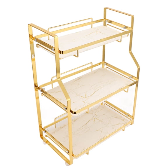 Elowen Corner Bathroom Shelf Spice Rack Organizer, Iron Bathroom Storage Shelf for Kitchen 3 Tier