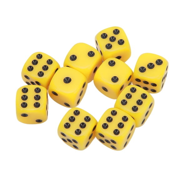 Elowen Cubes Set, Impact Resistant Cubes for Board Games Yellow