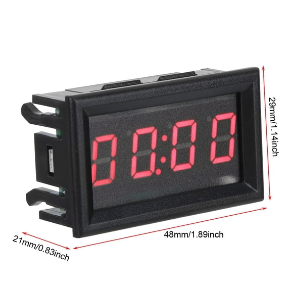 Elowen Digital Car Clock Digital Car Clock, LED Luminous Super Bright Large Screen, Universal Installation for Cars, Boats, Airplanes, Red with Green, Suitable for Most Vehicles, Easy Use with Timer