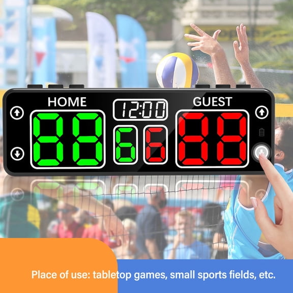 Elowen Digital Scoreboard Digital Score Keeper, DC 5V Digital Scoreboard Portable Touch with Buttons for Game Black