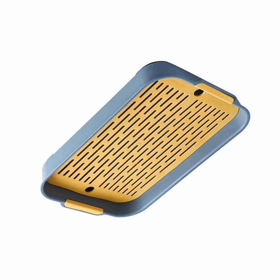Elowen Dish Drain Tray for Food Food Double Layer Food Drain Tray Drinks Dishes Utensil Cups Drying Plate Plastic Drip Holder for Home Kitchen