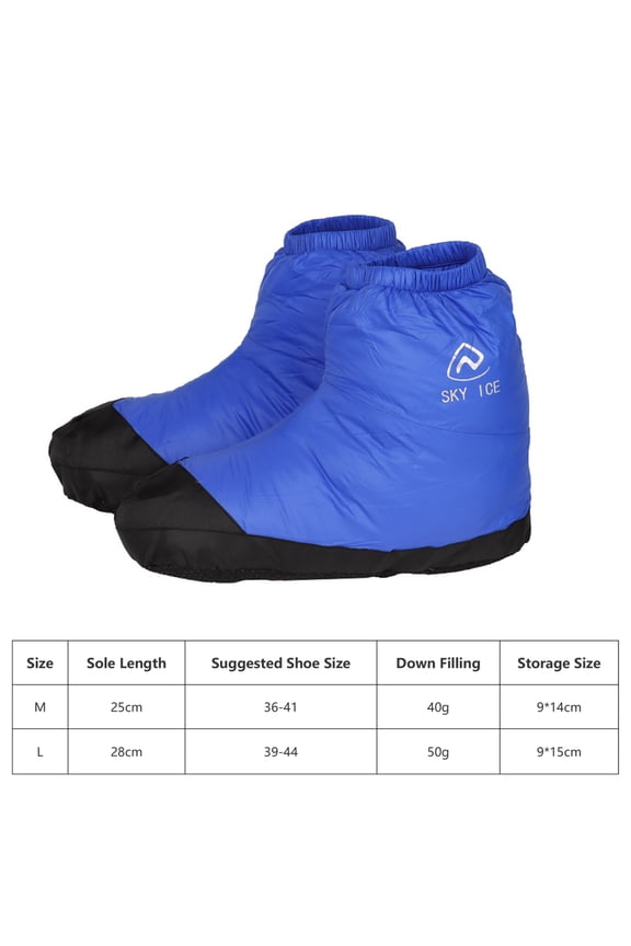 Down Stuffed BootiesDown Slipper Boots, Lightweight Down Socks with Elastic Cuffs and Anti Slip Sole, for Indoor and Outdoor Activities
