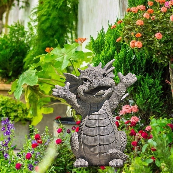 Elowen Dragon Buddha Art Sculptures Resin Dragon Statue, Zen Dragon Statue Meditated for Home Garden