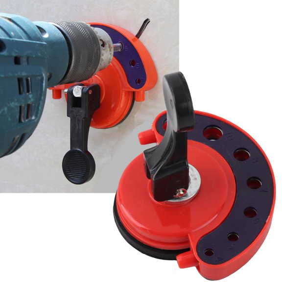 Elowen Drill Bit Adjustable Hole Saw Drill Bit Guide Glass Ceramic Tile Hole Locator with Lever Operated Vacuum Base for Drilling Tiles Floors