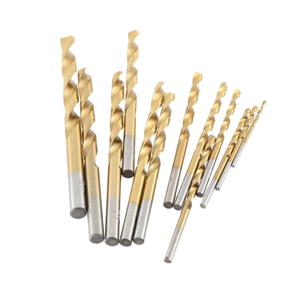 Elowen Drill Bit Set 13pcs/set HSS Plating Titanium Twist Drill Bit Set Metric System 1.5-6.5mm Woodworking Wood Metal Drilling Tool
