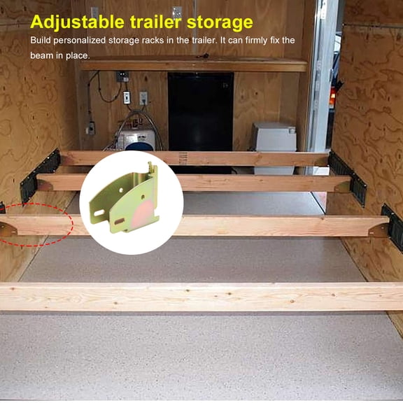 Elowen E Track Wood Beam End Socket E Track Wood Beam End Socket Heavy Duty Storage Lumber Bracket for Truck Trailer Van RV Cargo Trailer