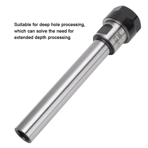 Elowen ER16A-100L Collet Chuck Holder Straight Chrome Molybdenum Alloy Steel ER16A-100L Handle Suitable for Deep Hole Processing Convenient Installation C12 C16 C20 C25