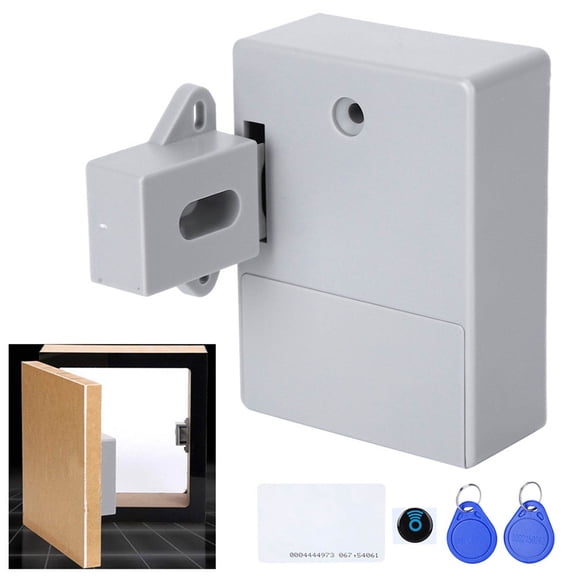 Elowen Electronic Cabinet Lock Smart Cabinet Lock, ID Card Unlock Keyless Security for Cabinet Drawer Sauna, Gym, Office with No Drill Installation, 2 Modes, Auto Rebound, Tamper Proof Design