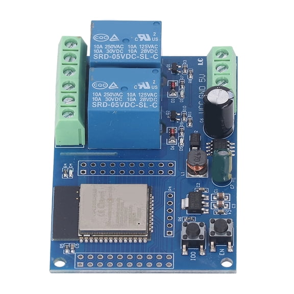 Elowen Electronic Components Dual Relay Module, Programmable Keys Reset Button Stable Large Capacity Dual Relay Board for Secondary Development Learning