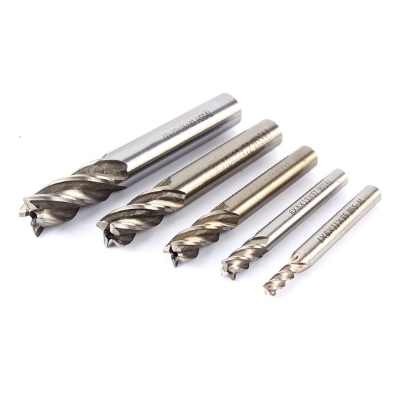 Elowen End Mill Cutter 12mm HSS CNC Straight Shank 4 Flute End Mill Cutter Drill Bit for Milling Machines